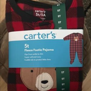 Carter's Red and Black Plaid Footie Pajama